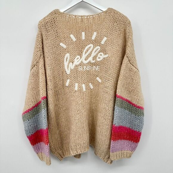 Saltwater Luxe Cardigan Sweater Size XX Hello Sunshine Oversize Chunky Beach New - Picture 11 of 16